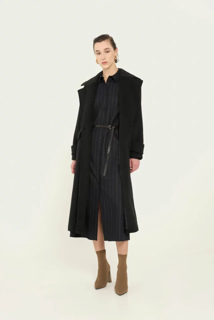 Cappotto doppiopetto oversize nero Cate